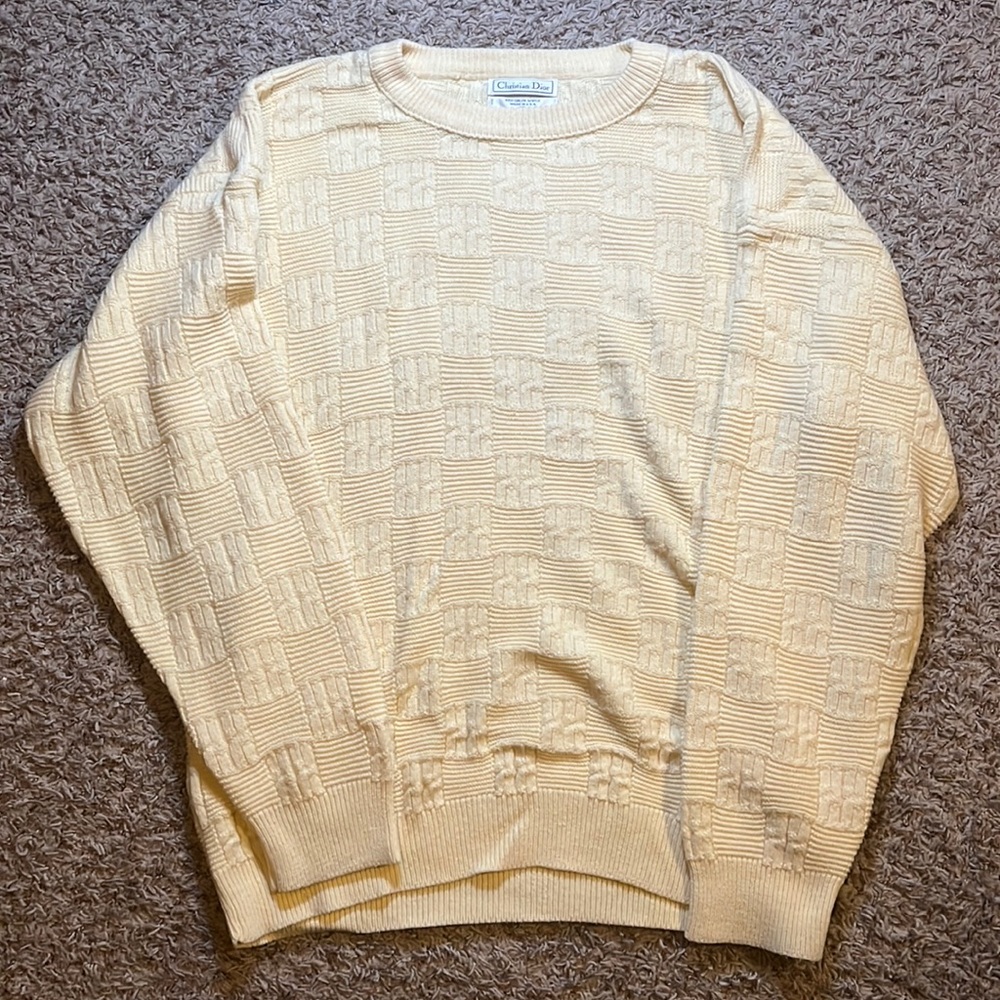 Canary Yellow Christian Dior Sweater XL